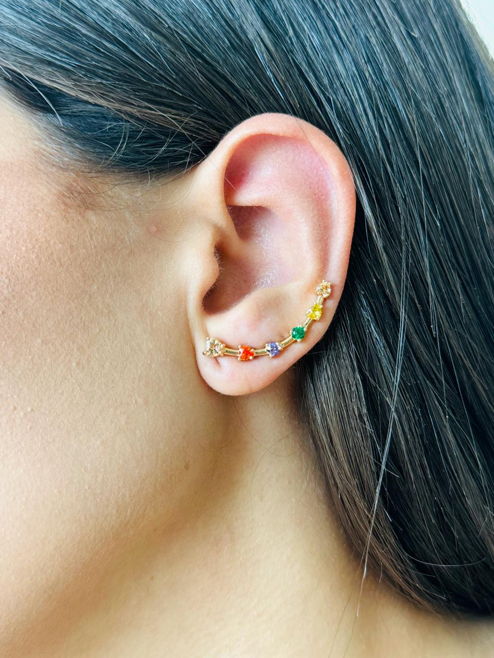 Earcuff Pedras Coloridas